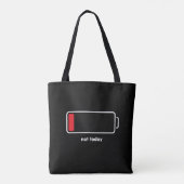 Lage batterij niet vandaag tote bag (Achterkant)