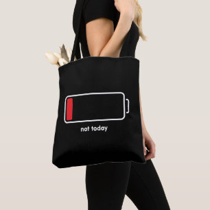 Lage batterij niet vandaag tote bag