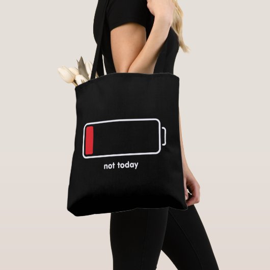 Lage batterij niet vandaag tote bag (Dichtbij)