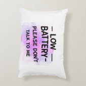 Lage batterij praat alsjeblieft niet met me - grap accent kussen (Achterkant (Verticaal))