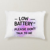 Lage batterij praat alsjeblieft niet met me - grap accent kussen (Achterkant)