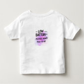 Lage batterij praat alsjeblieft niet met me - grap kinder shirts (Achterkant)