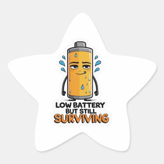 Lage batterij ster sticker (Voorkant)