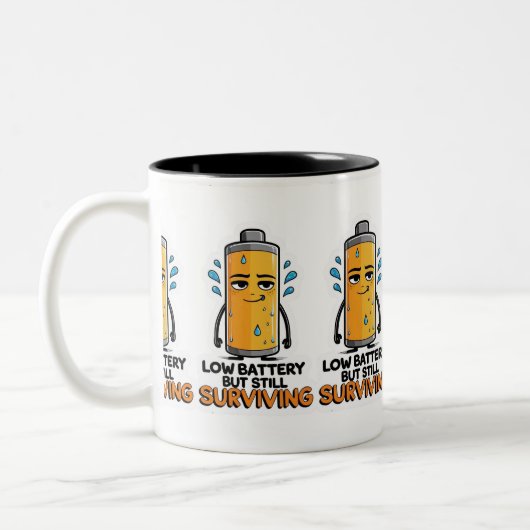 Lage batterij tweekleurige koffiemok (Links)