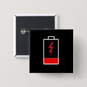 Lage batterij vierkante button 5,1 cm (Voorkant /achterkant)
