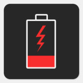 Lage batterij vierkante sticker (Voorkant)