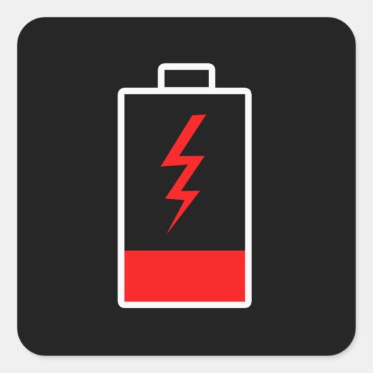 Lage batterij vierkante sticker (Voorkant)