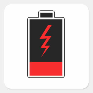 Lage batterij vierkante sticker