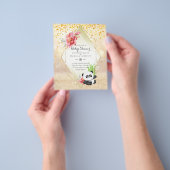 LAGE BEGROTING Panda Beer BABY SHOWER Uitnodigen Flyer (Hand)