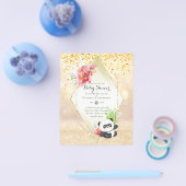 LAGE BEGROTING Panda Beer BABY SHOWER Uitnodigen Flyer (Enkel)