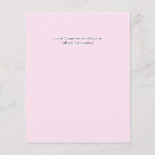 LAGE BEGROTING Roze Magnolias Sage Eucalyptus Wedd Flyer (Achterkant)