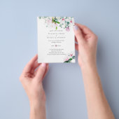 LAGE BEGROTING Roze Magnolias Sage Eucalyptus Wedd Flyer (Hand)