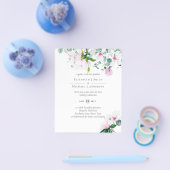 LAGE BEGROTING Roze Magnolias Sage Eucalyptus Wedd Flyer (Enkel)