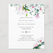 LAGE BEGROTING Roze Magnolias Sage Eucalyptus Wedd Flyer (Voorkant)