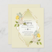 LAGE BEGROTING White Rose Yellow Flower Weduwen In (Voorkant / Achterkant)