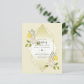 LAGE BEGROTING White Rose Yellow Flower Weduwen In (Staand voorkant)