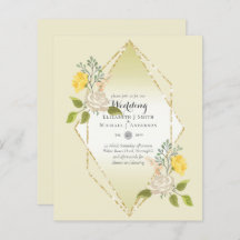 LAGE BEGROTING White Rose Yellow Flower Weduwen In