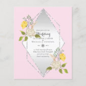 LAGE BEGROTING White Rose Yellow Flower Weduwen In (Voorkant)