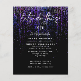 Lage begrotingsbruiloft Edgy Paarse Glitter Garlan