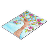 Lage boom met roze bloemen notitieboek (Linkerzijde)