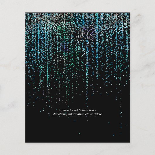 Lage budgetbruiloft Edgy Blauwgroen Glitter Garlan (Achterkant)