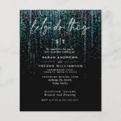 Lage budgetbruiloft Edgy Blauwgroen Glitter Garlan (Voorkant)