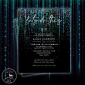 Lage budgetbruiloft Edgy Blauwgroen Glitter Garlan