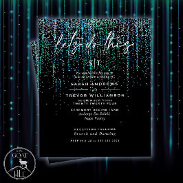 Lage budgetbruiloft Edgy Blauwgroen Glitter Garlan