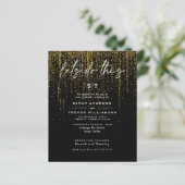 Lage budgetbruiloft Edgy Gold Glitter Garland (Staand voorkant)