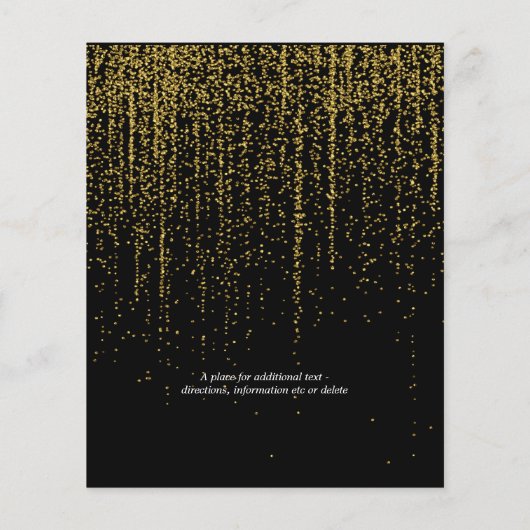 Lage budgetbruiloft Edgy Gold Glitter Garland (Achterkant)