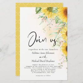 Lage budgettaire bruiloft Rustic  Gele Zonnebloem