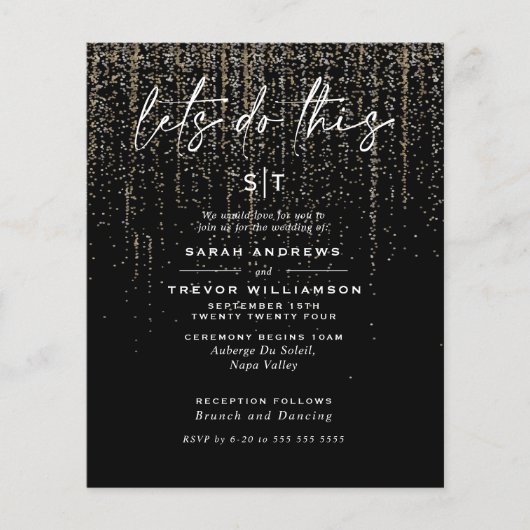 Lage budgetweddenschap tussen Edgy Champagne Glitt (Voorkant)