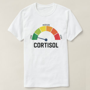 Lage Cortisol-meter – Grappige Stressniveau-meter T-shirt