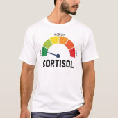 Lage Cortisol-meter – Grappige Stressniveau-meter T-shirt (Voorkant)