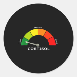 Lage cortisolmeter grappige biologie psychologie e ronde sticker