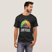 Lage cortisolspiegels v Meme Stress Meter Ontspann T-shirt (Voorkant volledig)