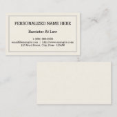 Lage - en Eenvoudige barrister bij het Visitekaart Visitekaartje (Voorkant / Achterkant)