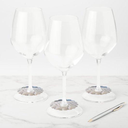 Lage getijde wijnglaslabel (Set)