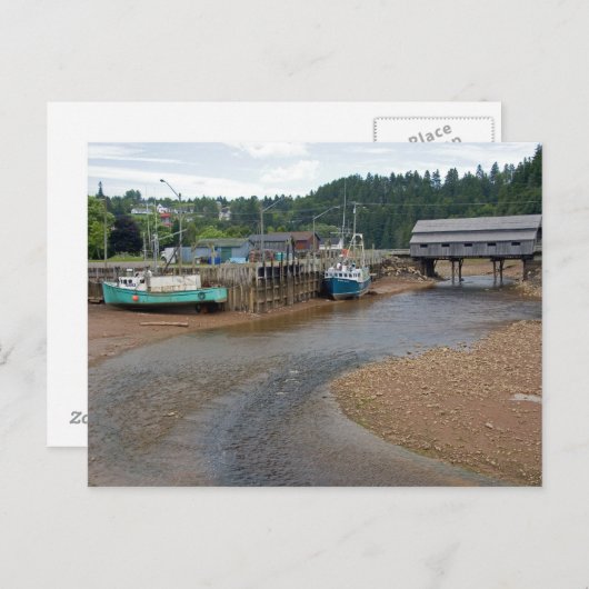 Lage getijden op de baai van Fundy op St. Martins, Briefkaart (Voorkant / Achterkant)