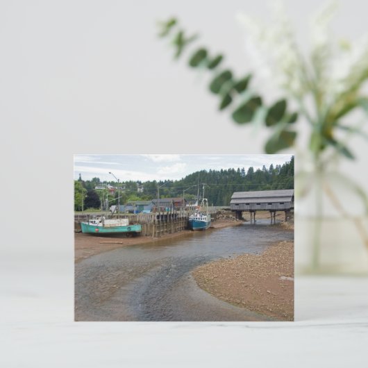Lage getijden op de baai van Fundy op St. Martins, Briefkaart (Staand voorkant)