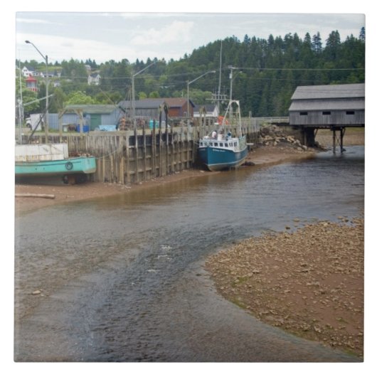 Lage getijden op de baai van Fundy op St. Martins, Tegeltje (Voorkant)