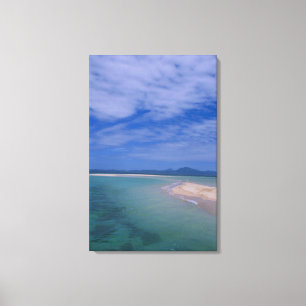 Lage getijden op het strand canvas afdruk