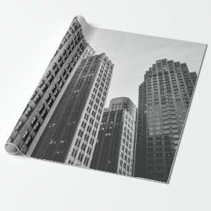 LAGE GRAYSCHALE HOTOGRAFIEK VAN HOOGSE GEBOUWD CADEAUPAPIER