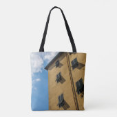 LAGE HOOGHOTOGRAFIE VAN HET VENSTER BROWN LOUVER TOTE BAG (Achterkant)
