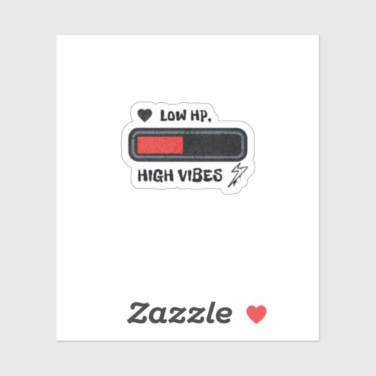 Lage HP, Hoge Vibe grappig Sticker (Vel)