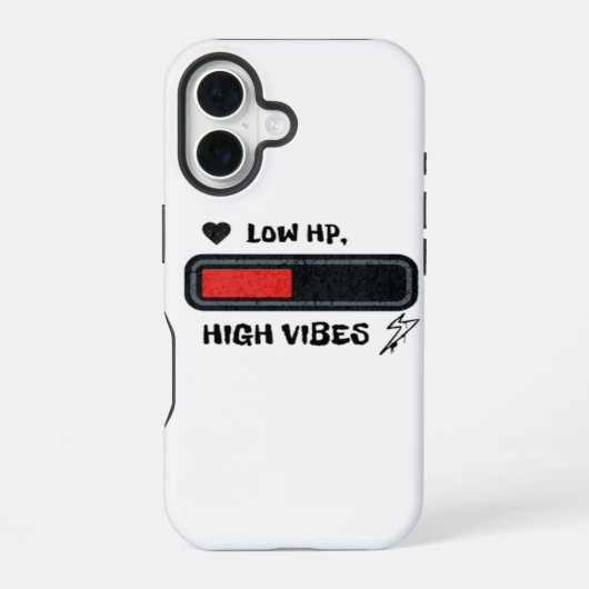 Lage HP, Hoge Vibe grappige meme iPhone 16 Hoesje (Achterkant)