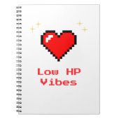 Lage HP Vibes – Pixel Heart Gamer Notitieboek (Voorkant)