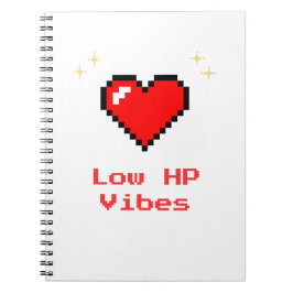 Lage HP Vibes – Pixel Heart Gamer Notitieboek