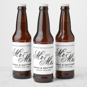 Lage kosten bier flesetiketten voor chique bruilof etiket