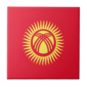 Lage Kosten! De Vlag van Kyrgyzstan Tegeltje